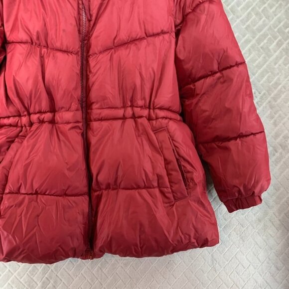 Gap Womens M Puffer Coat Jacket Red Water Resistant Thick Material Fitted - Picture 4 of 11